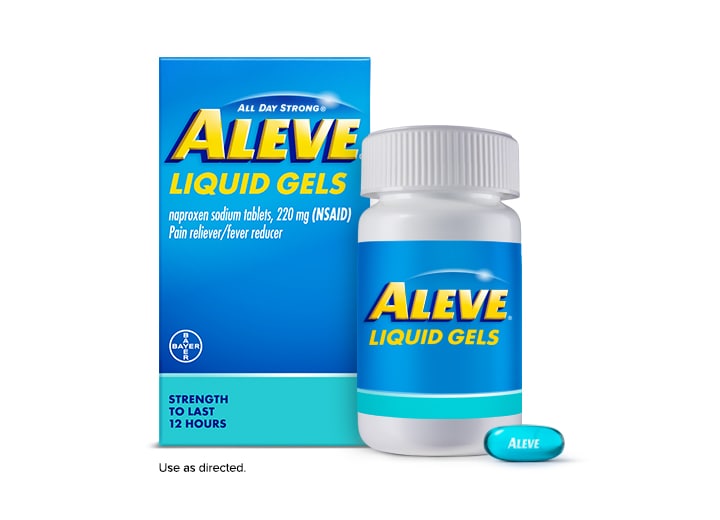 Aleve Liquid Gels (Carton+Bottle+pill)